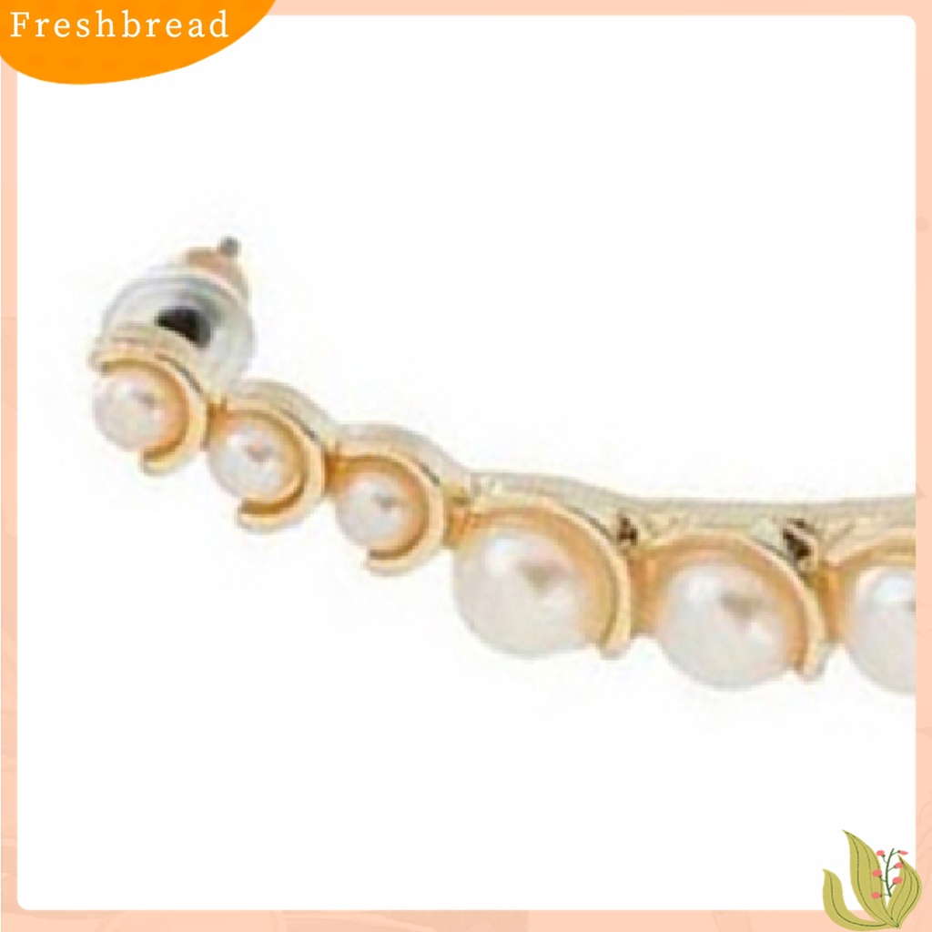 【Fresh】New Punk Rock Retro Pearl Earring Ear Cuff Warp Clip Ear Stud - Left Side
