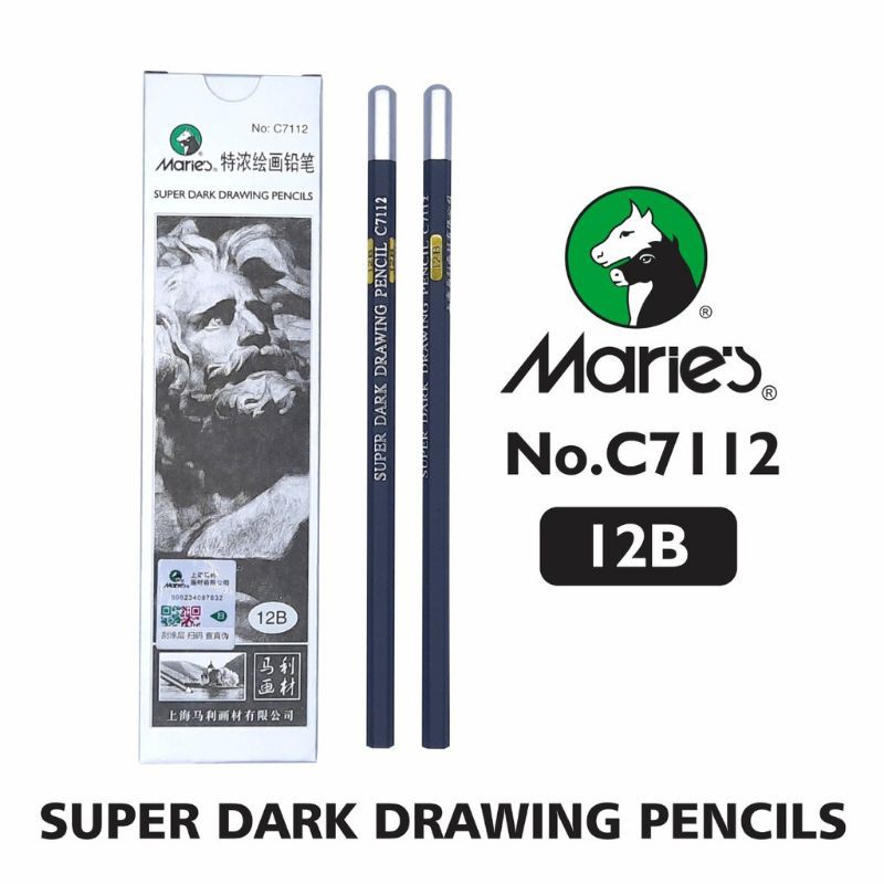 

PROMO Maries Drawing Pencil / Pensil Lukis 12B / Maries Drawing pensil Super dark 12B