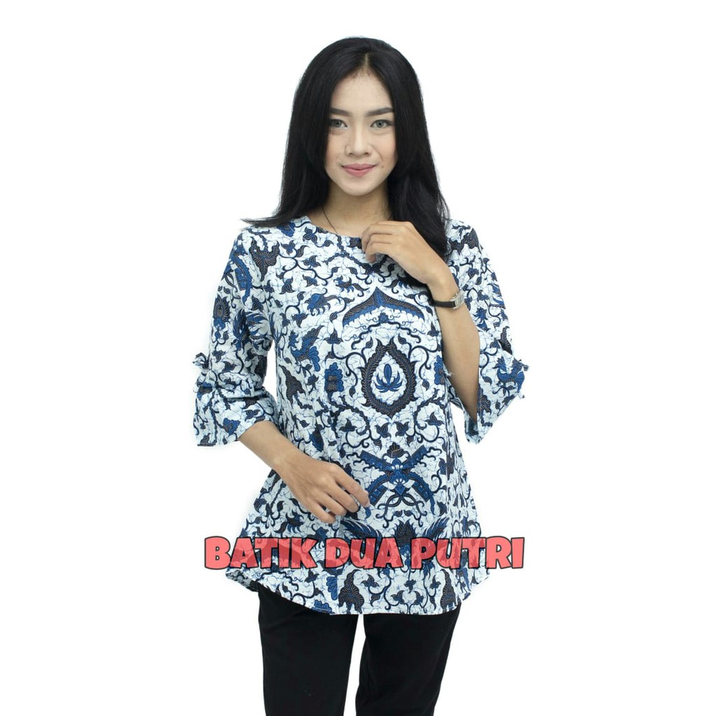 Batik Wanita Blouse Batik Wanita Atasan Jumbo S-M-L-XL-XXL-3L-4L-5L