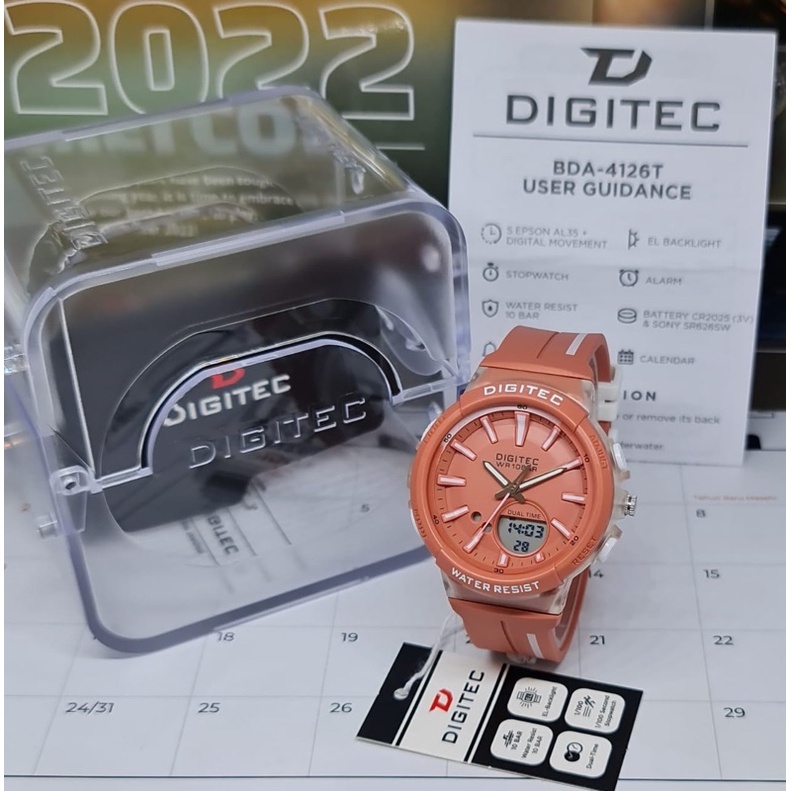 JAM TANGAN SPORTY WANITA NUANSA HITAM PINK MODEL TERBARU KEREN TAHAN AIR BERGARANSI MURAH DIGITEC