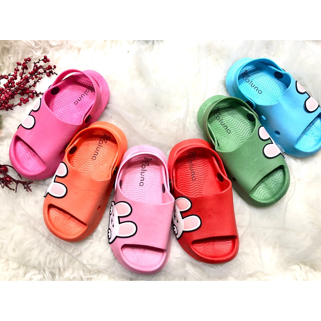 Sandal Anak Perempuan Usia 2 3 4 Tahun Slop Import Bahan Jelly Bunny Laluna 21337-10