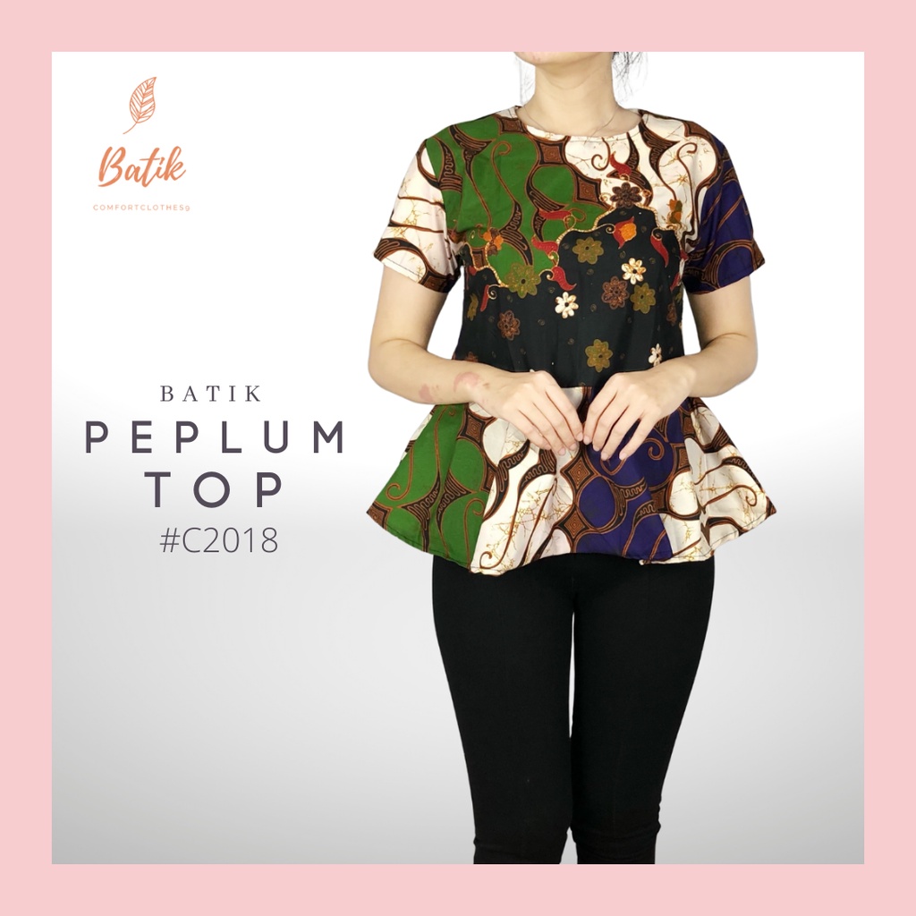 COMFORTCLOTHES9 - [ REAL PICT] ATASAN BATIK WANITA  PEPLUM  SIZE M,L,XL BAJU BATIK WANITA-4