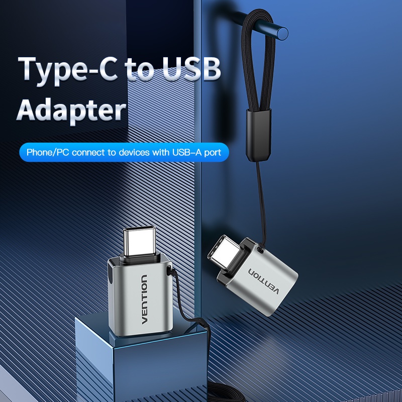 ( Bisa Cod ) Vention Adaptor Converter OTG USB TypeC to USB 3.0 Macbook pro air CDQ