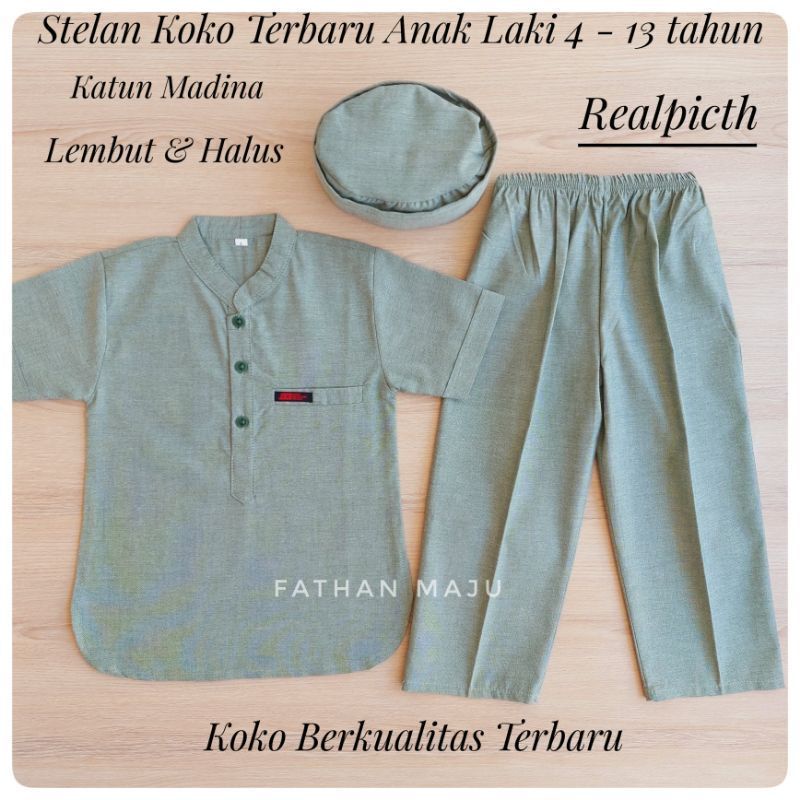 Baju Stelan Koko Muslim Taqwa Anak laki laki 4-13 tahun Terbaru premium