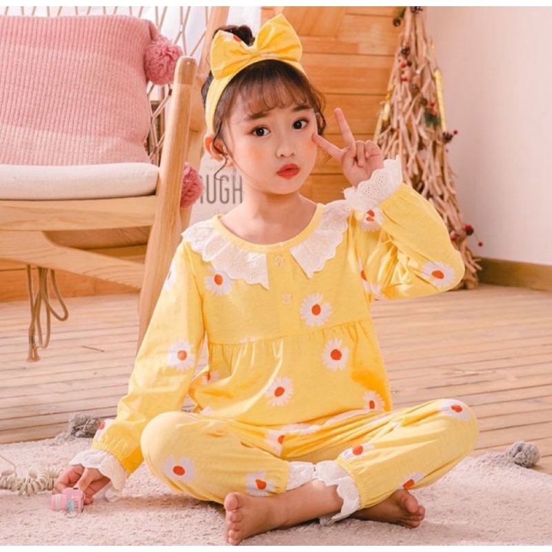 Baju tidur pp/cp anak perempuan import murah pakaian rumah import  2-13thn C15-A8