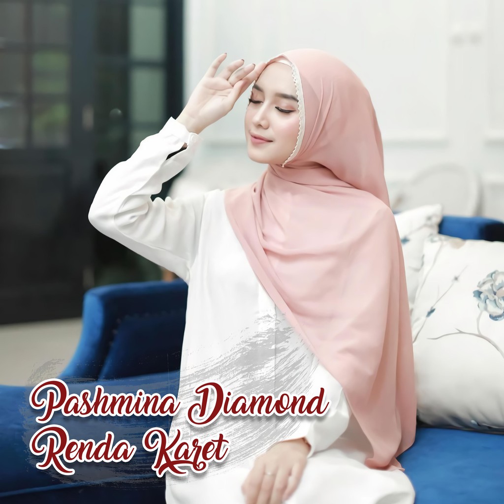 AV - PASHMINA DIAMOND RENDA KARET JILBAB INSTANT BAHAN PREMIUM TERMURAH GRATIS ONGKIR