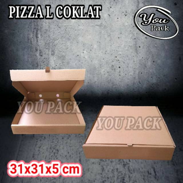 

KOTAK KARDUS PIZZA L 31X31X5 CM COKLAT POLOS BOX PIZZA