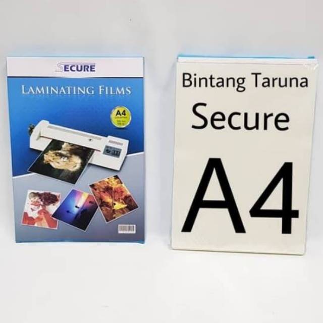 Laminating Film Secure A4 Plastik Laminating Secure A4 (100 Micron)