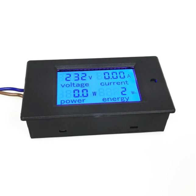 Single Phase Digital LCD  Ammeter Voltmeter 4in1 AC 80-260V 20A Electric Volt Amp Meter Power Kwh