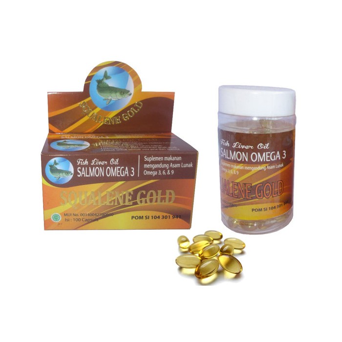 SQUALENE GOLD OMEGA 3 | KAPSUL MINYAK IKAN SALMON | AA179 omg