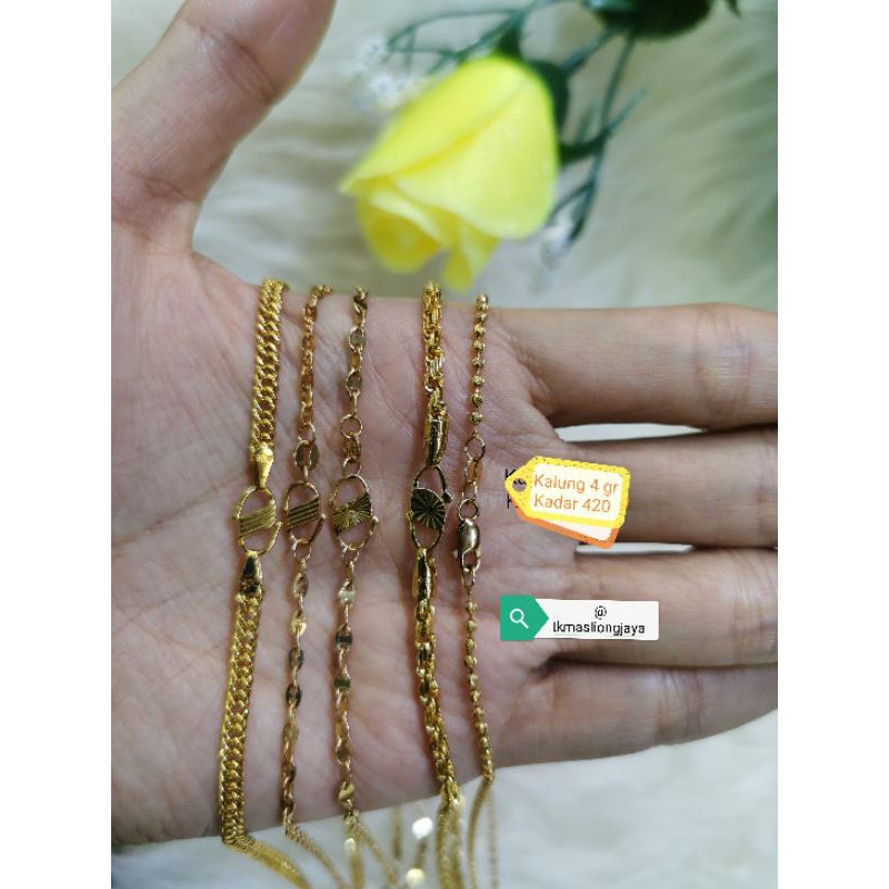 Kalung Italy/ Kalung Biji Lada Emas kadar 420