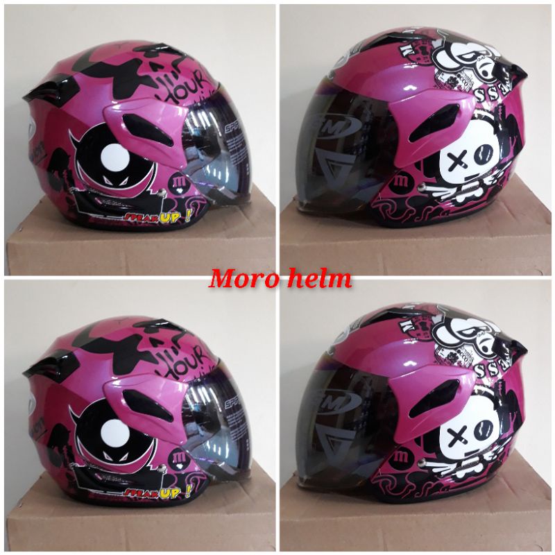helm gm fighter motif speak up se pink fluo