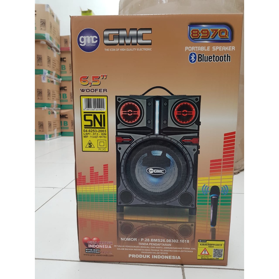 GMC SPEAKER 897Q MULTIMEDIA BLUETOOTH + 1 MIC WIRELESS | TERMURAH + GRATIS ONGKOS KIRIM*