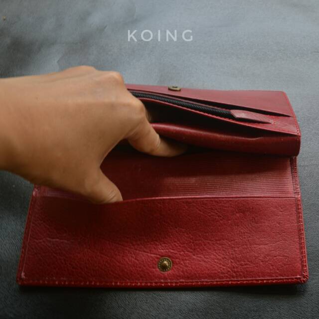 KOING DOMPET PANJANG LIPAT WANITA PRIA KULIT SAPI ASLI FREE CUSTOM NAMA DAN BOX PREMIUM ORIGINAL