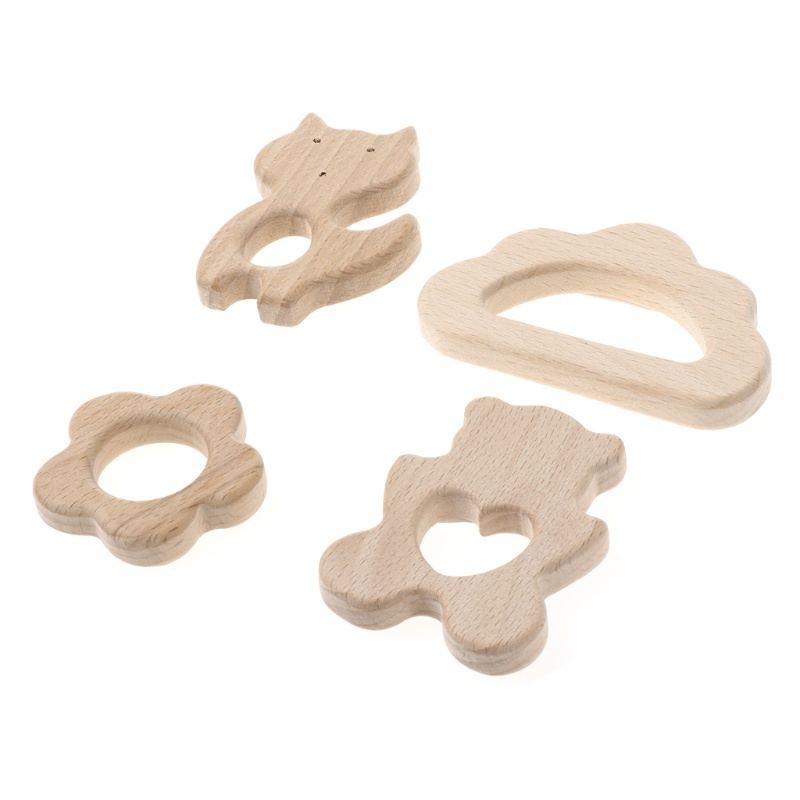 Mary Mainan Teether Bentuk Awan Bahan Kayu Organik Untuk Bayi