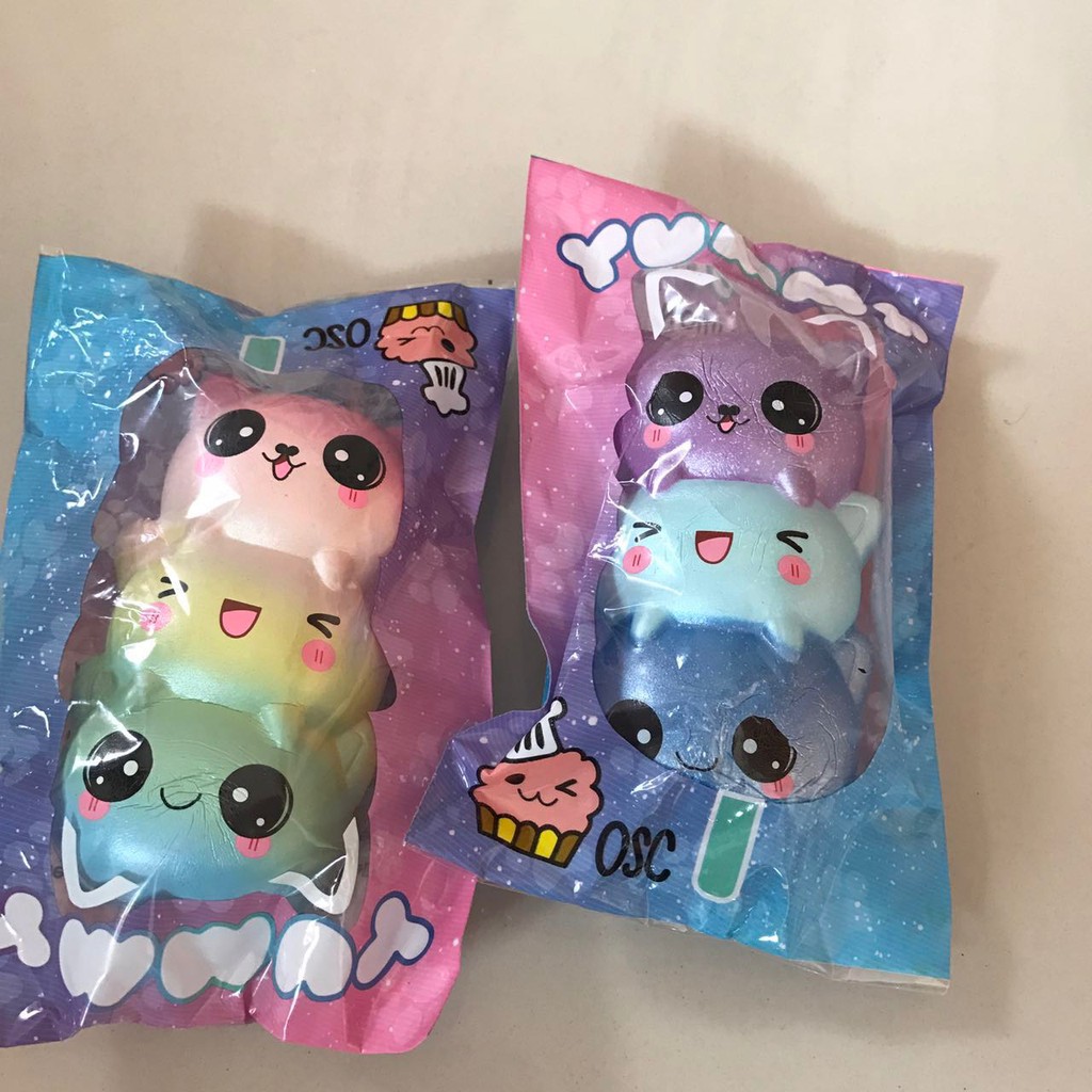 Squishy Licensed OSC Kitty Dango Galaxy and Rainbow Original