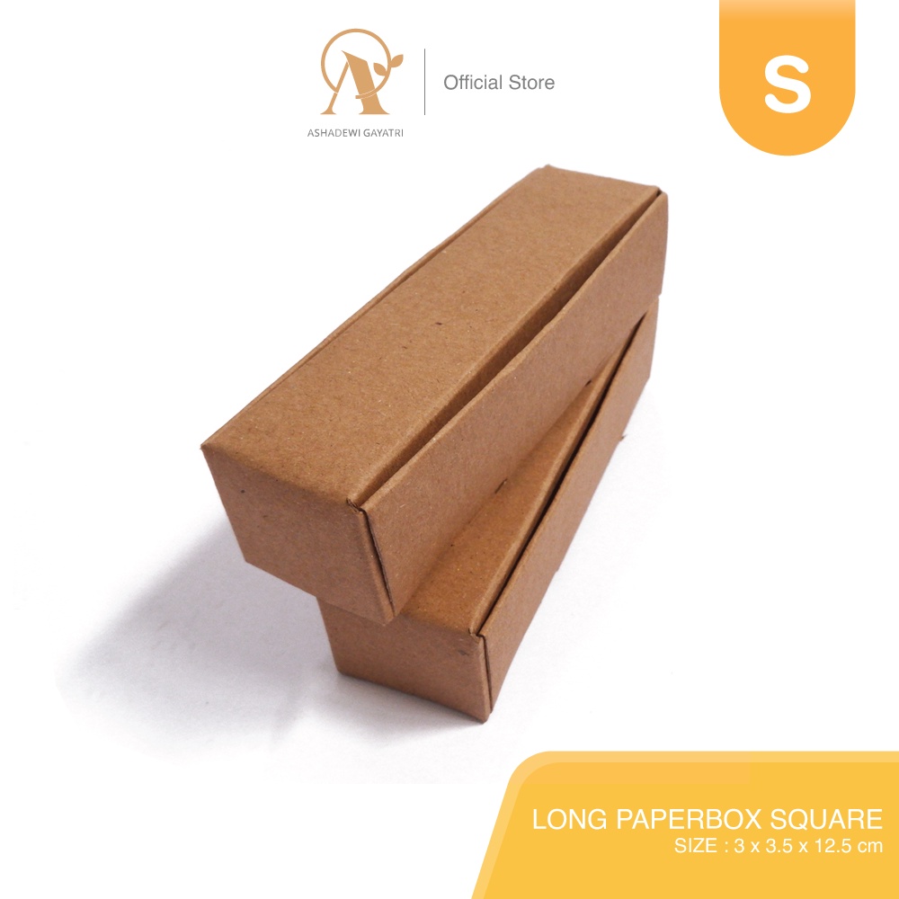 

Ashadewi Gayatri - Long Paperbox Square / Small Size (3 X 3.5 X 12.5 cm) Brown Kraft / Paperbox