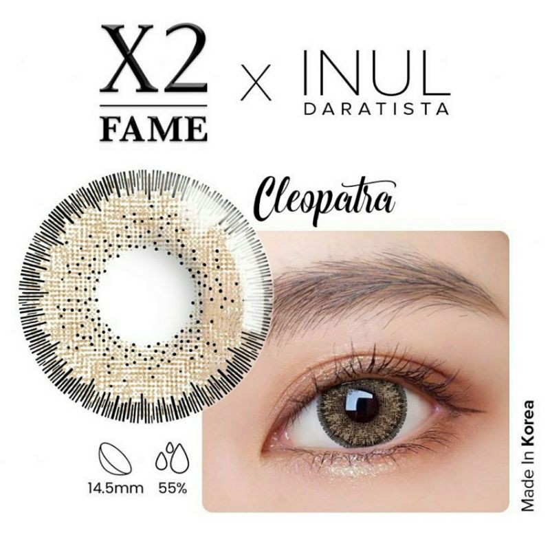 Softlens X2 FAME INUL DARATISTA 14.5 MM CLEOPATRA (BROWN) MINUS -0.50 S.D -10.00