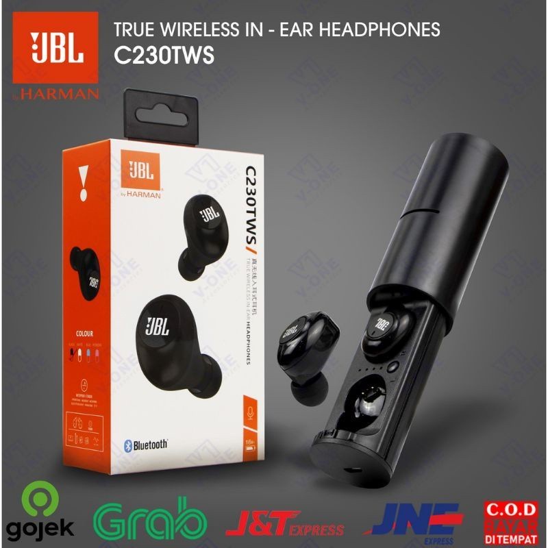 Headset Bluetooth JBL C230 Tws Earphone Wireless Pure Bass