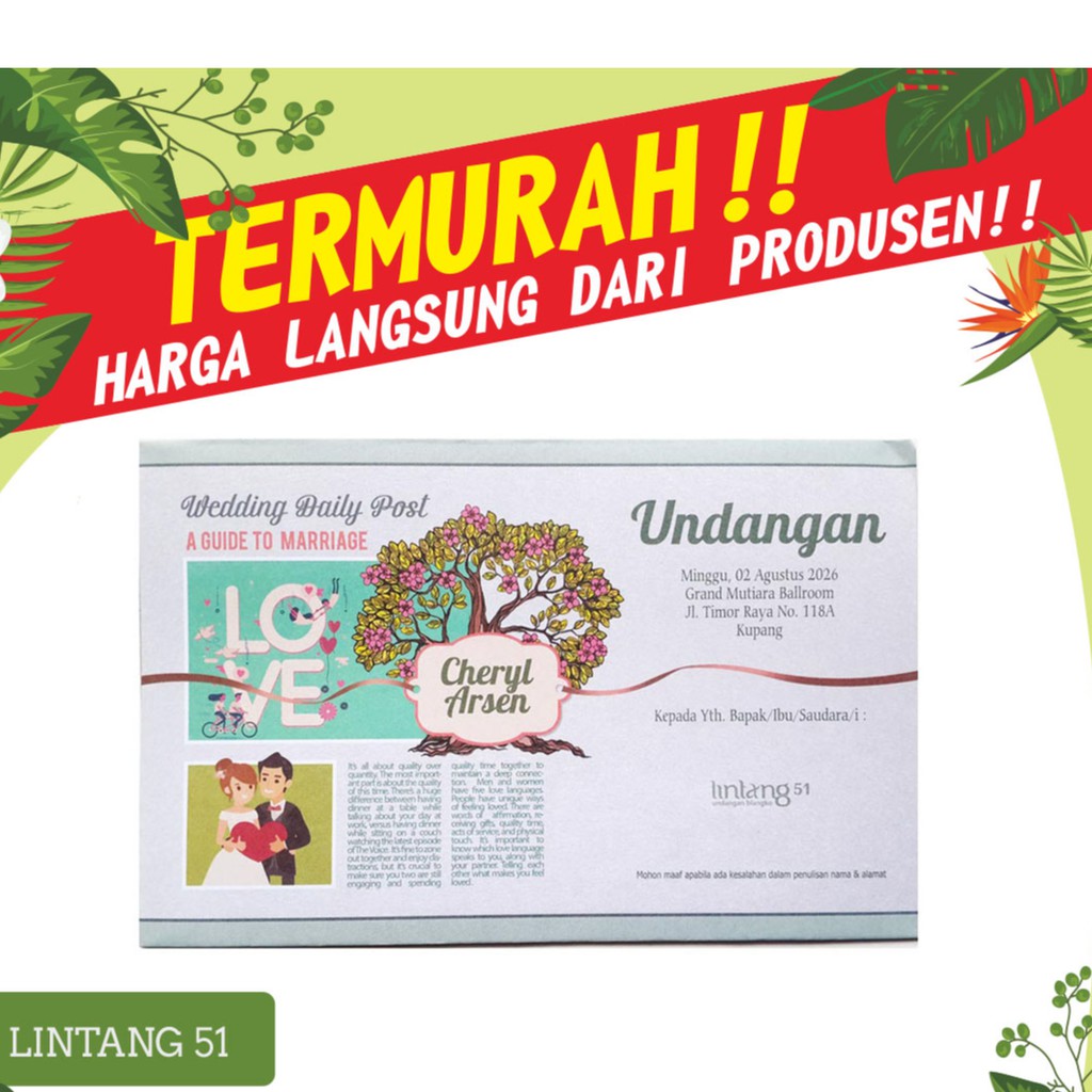 Blangko Undangan Lintang 51 Termurah Erba Java