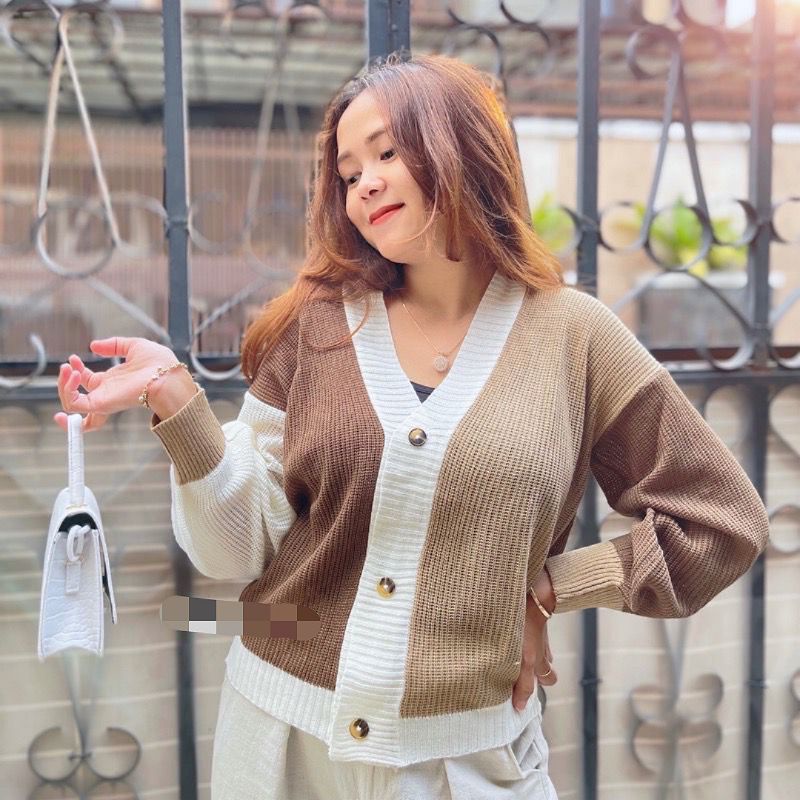 Helena Cardigan Rajut Kombinasi Sweater Rajut Twisttone