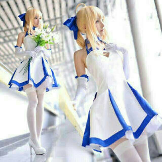 Fulset Saber Lily Fate Stay Night Cosplay