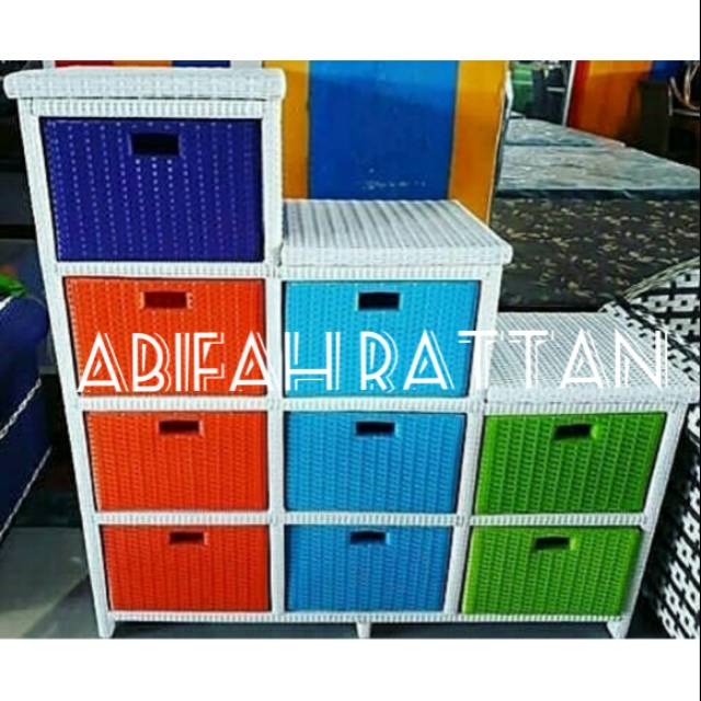 Lemari Laci Rotan Sintetis 9 Laci Bertingkat