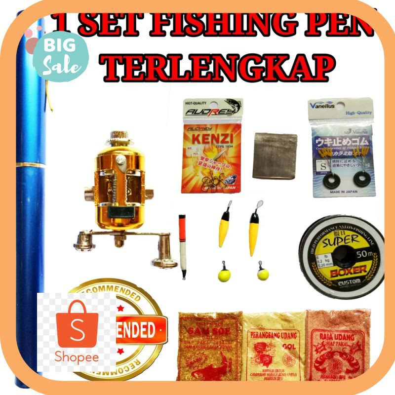 Termurah Lengkap Fishing Pen Mini Portable Pancing Pulpen Joran Pena Rod Termurah