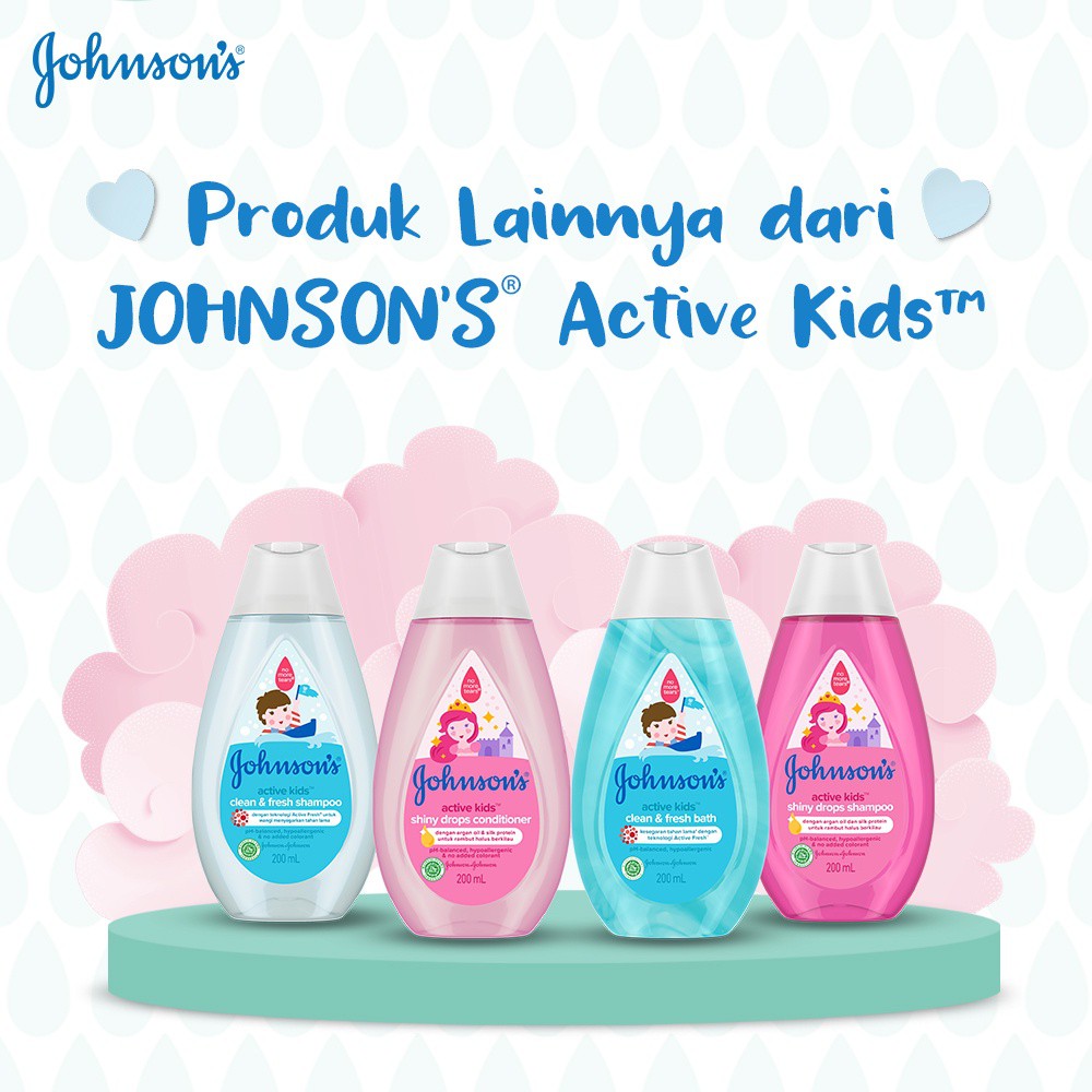 JOHNSON'S Active Kids Shiny Drops Shampoo - Shampo Anak-anak