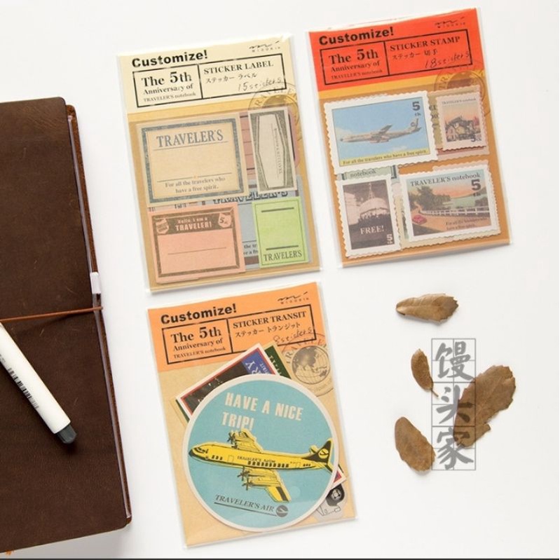 

Vintage Stamps Decorative Stickers diary jurnal deco stationery