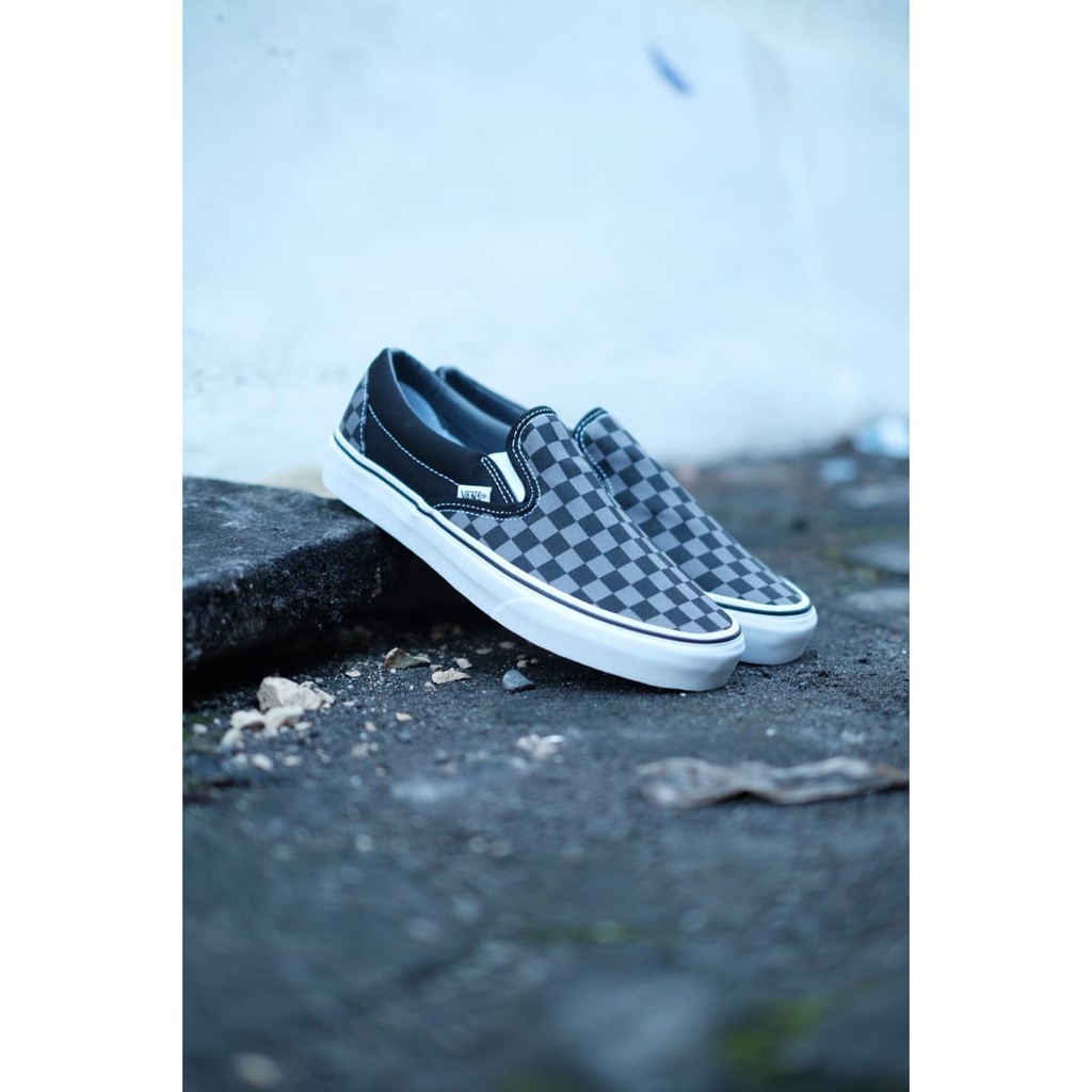 Vans Slip On Black Pewter Checkerboard
