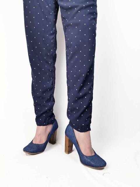 S Oliver navy dotted pants