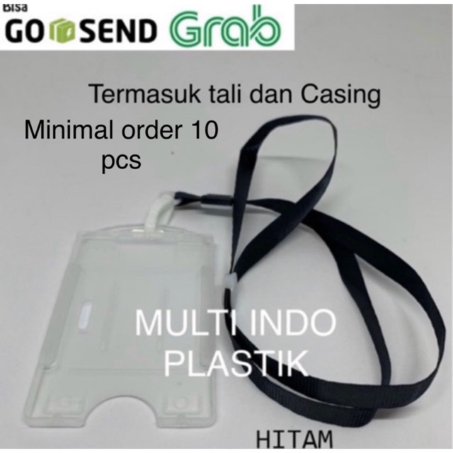 Tali gantungan id card/tali nametag 1 cm/casing kartu/sampul nametag/paket id card/holder id card