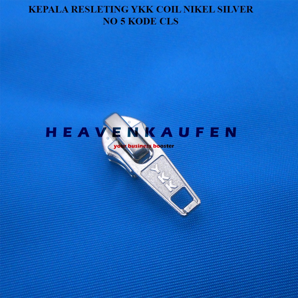 Kepala Resleting Zipper Head YKK Coil Gigi Halus No 5 Warna Nikel Silver Kode CLS