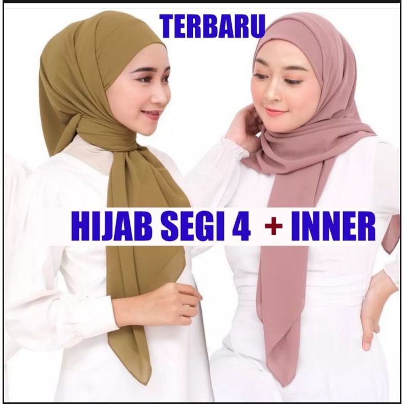 HIJAB SEGI EMPAT INSTAN PLUS INNER / SEGI EMPAT INNER CERUTY BABYDOLL