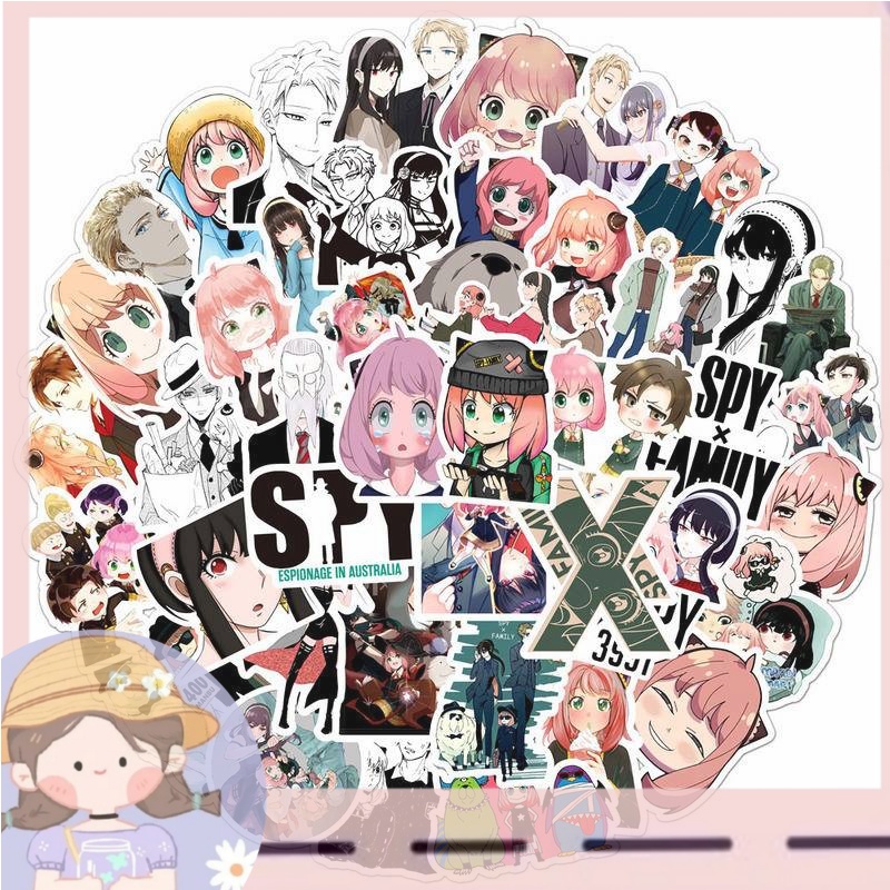

PROMO50pcs / Pak Stiker Graffiti Anti Air Desain Anime SPYxFAMILY Loid Forger Anya Forger Yor Forger Untuk Hadiah Anak