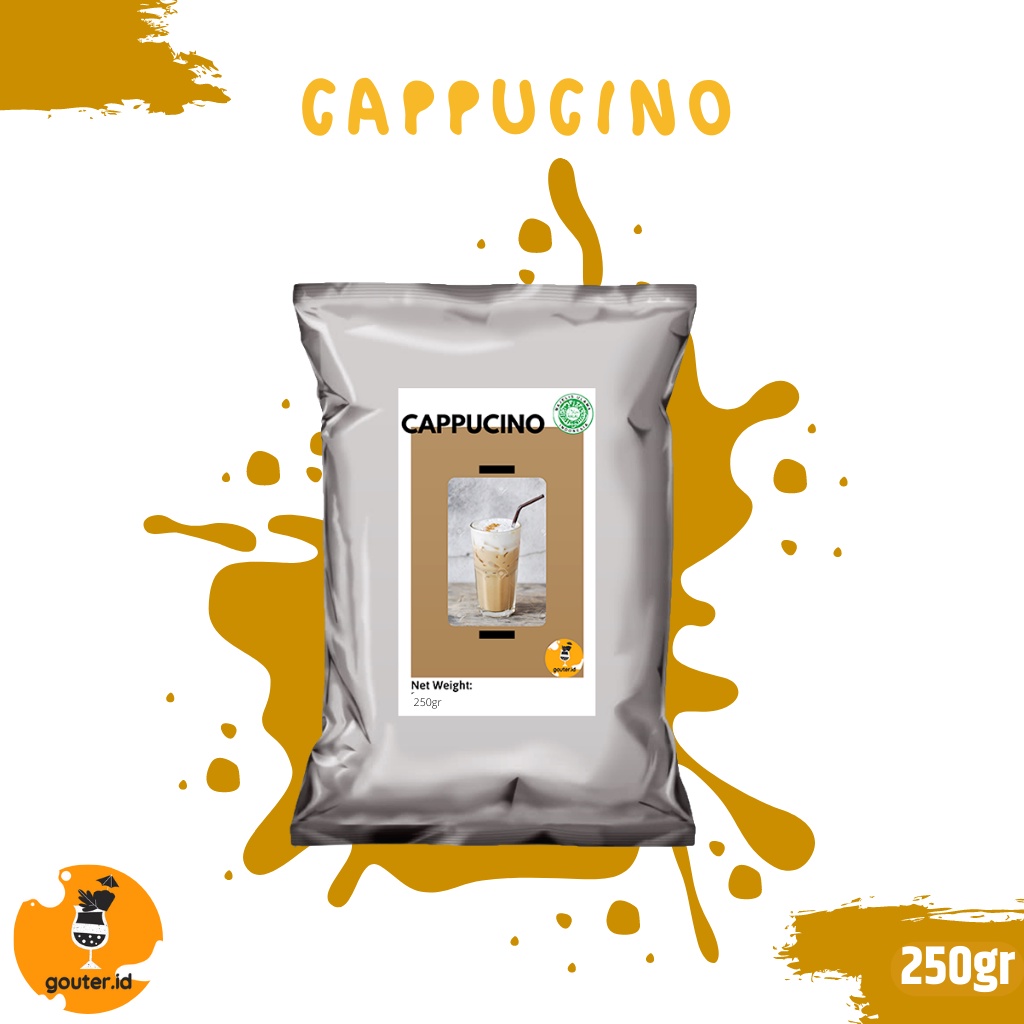 

BUBUK MINUMAN RASA CAPPUCINO 250GR / SERBUK MINUMAN ANEKA RASA / BUBUK MINUMAN KEKINIAN / MINUMAN INSTAN / BOBA DRINKS