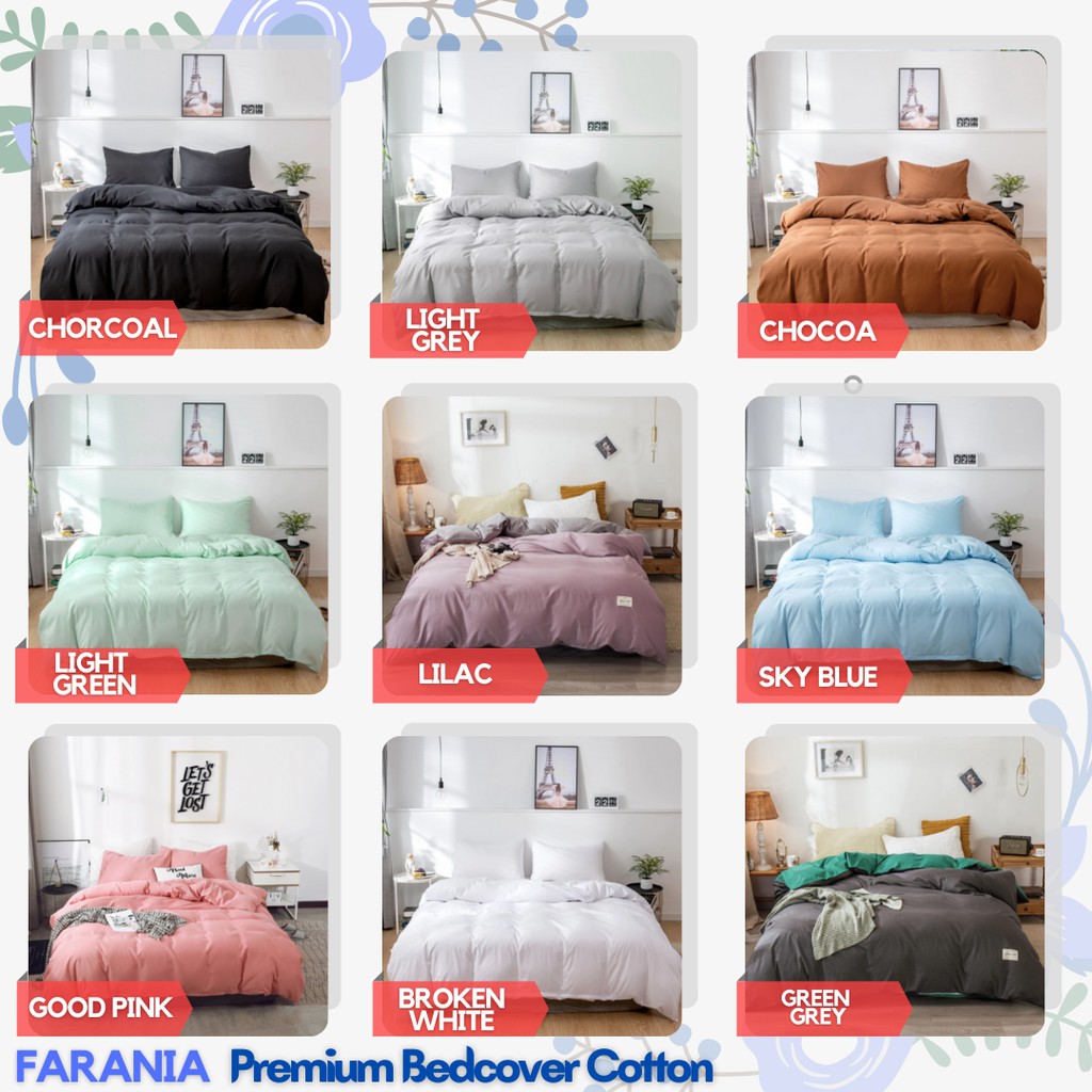 BedCover Badcover Bed cover Set Polos Katun Pemium Original 90x200 120x200 160x200 180x200 200x200