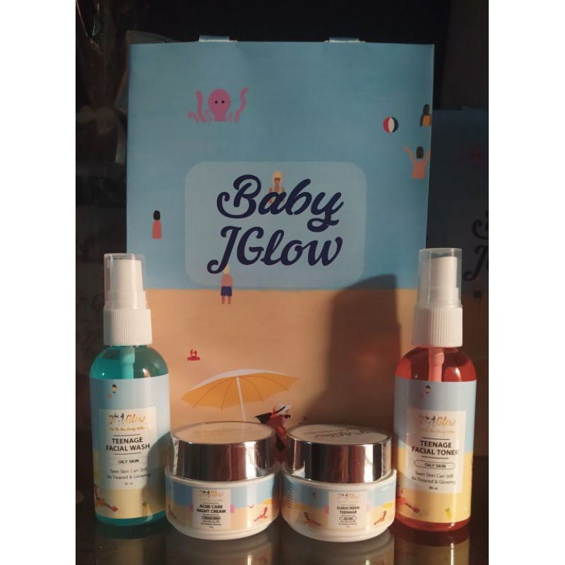 PAKET BABY JGLOW OILY SKIN/ACNE / skincare remaja aman / skincare BPOM / jglow skincare