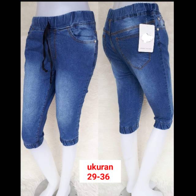 Celana Jogger Jeans 7/8 Untuk Wanit Dewasa / Celana Pendek Jogger Murah / Jogger Jeans 7/8