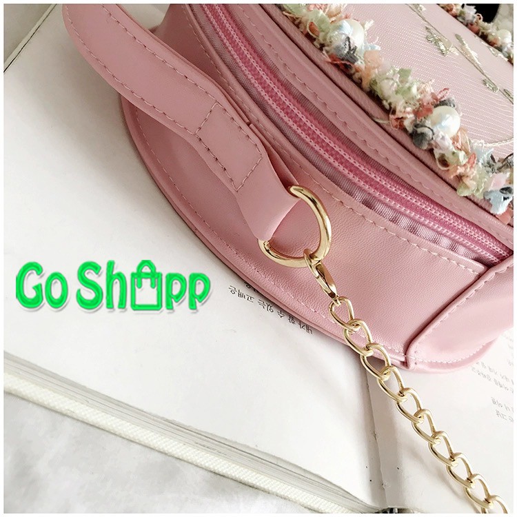 Tas Selempang Bulat Model Lace High Quality - Tas Fashion Wanita Import Terbaru Kekinian [TB03]