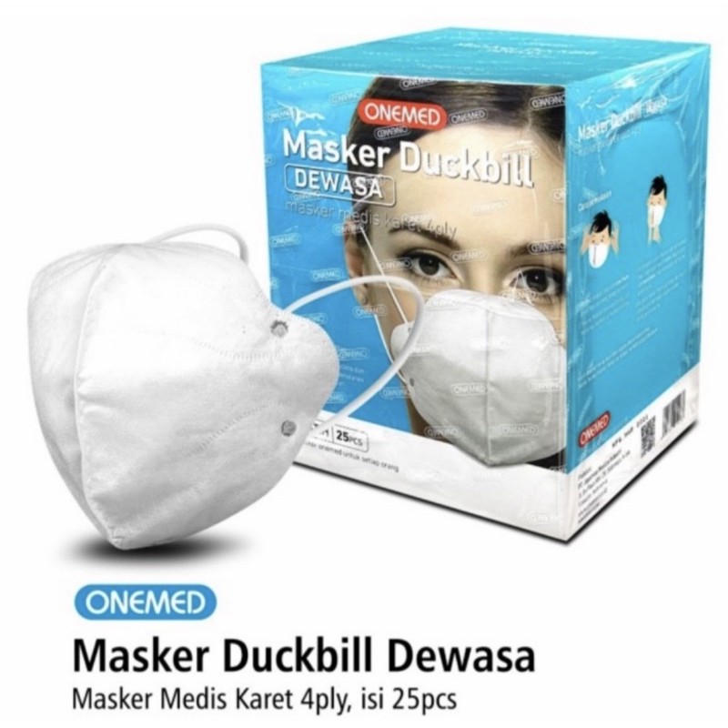 Masker Duckbill dewasa Onemed 4ply isi 25 pcs