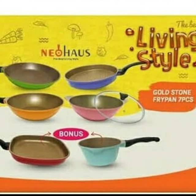 Neohaus Gold Stone Coating Frypan set