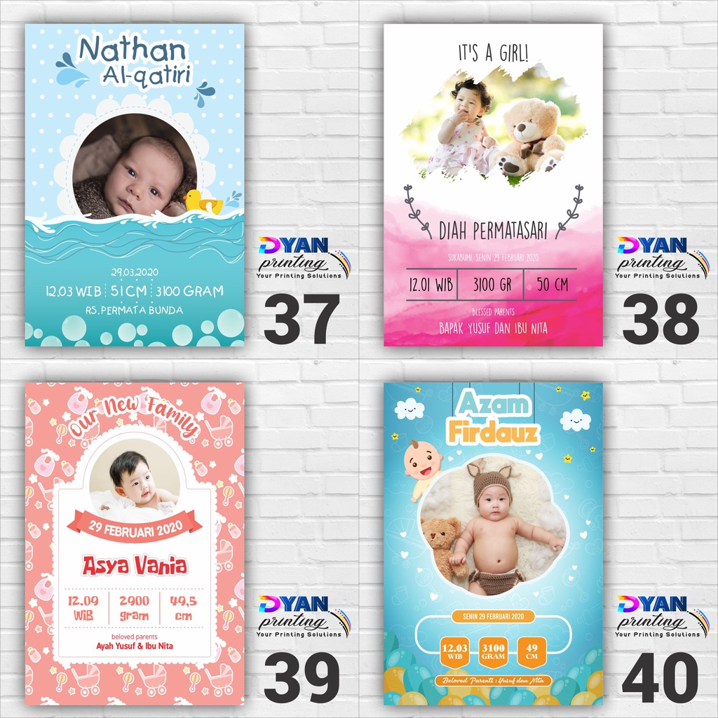 WALLDECOR/HIASAN DINDING BIODATA BAYI &amp; ANAK CUSTOM,BISA COD /BAYAR DITEMPAT