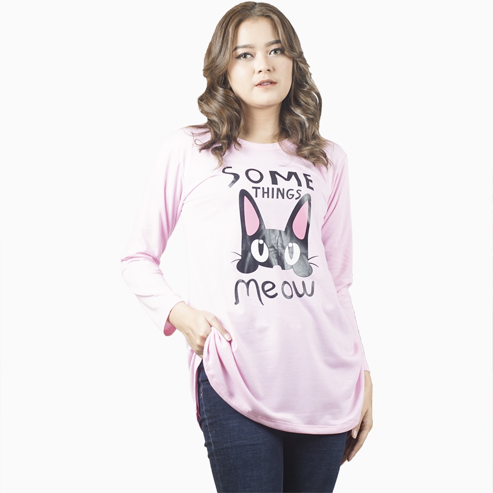 Kaos Tshirt Lengan panjang Wanita Gaya korea printing - XSHOP Haira