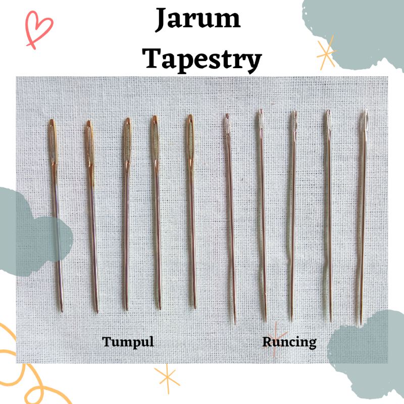 Jarum Tapestry Sulam Benang Pita Tumpul Runcing