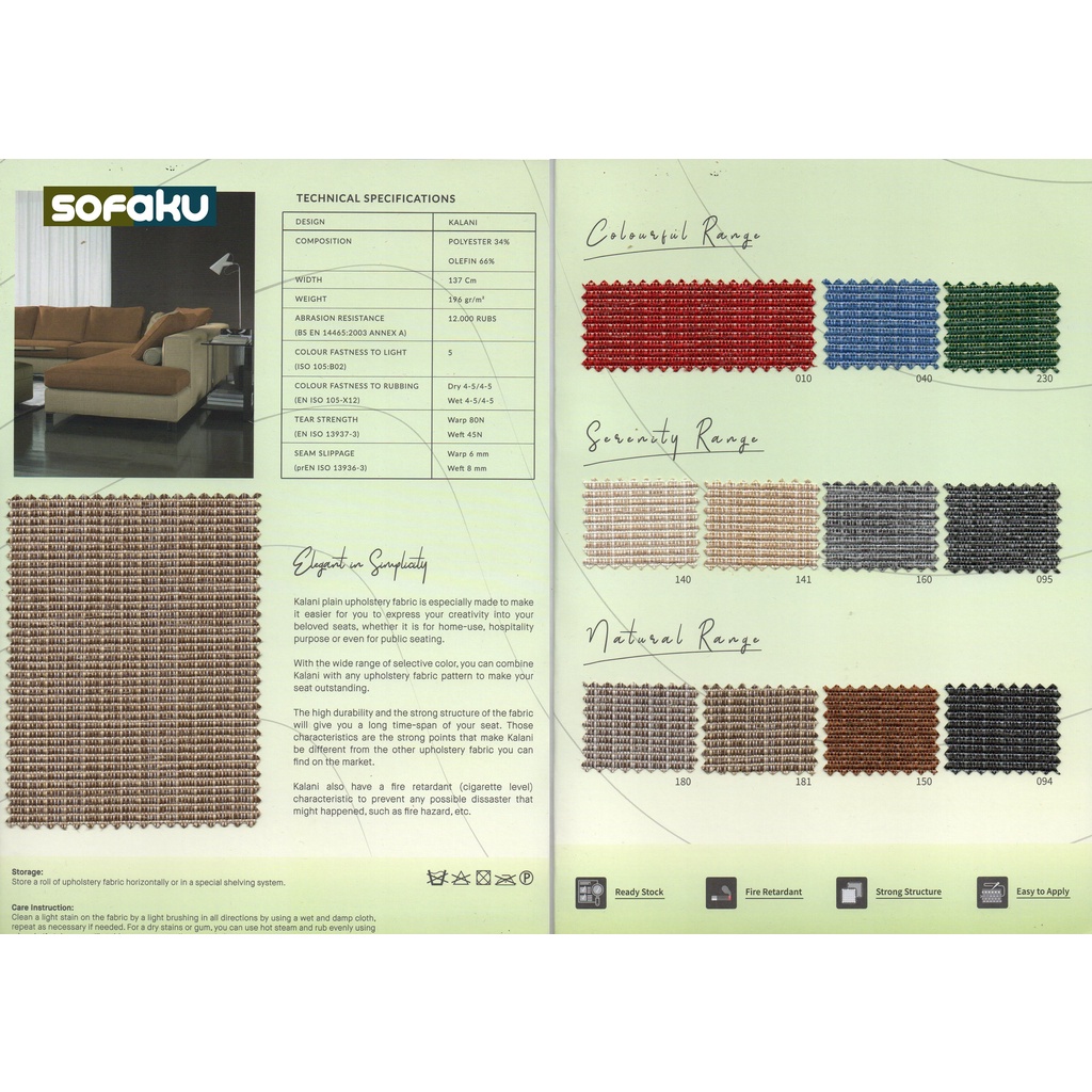 𝐒𝐎𝐅𝐀𝐊𝐔 : KALANI Ateja Kain Bahan Kanvas Motif Garis Kain Modena Vernon Sarung Kanvas Poliester Kain 