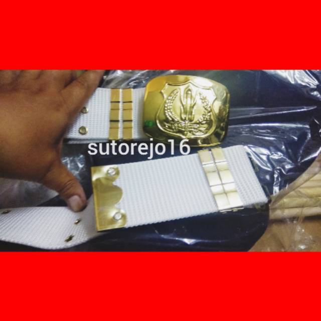 Kopelrim nilon sabuk pdl besar kopel security satpam hitam putih kualitas lux ukuran besar big size