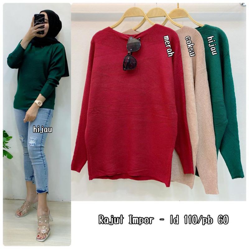 Kaos rajut import polos ld 110