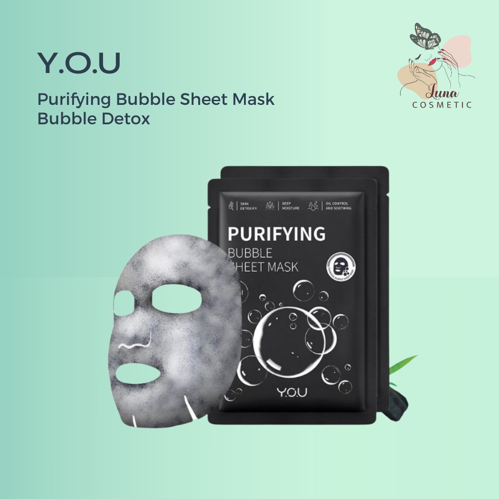 YOU Purifying Bubble Sheet Mask Bubble Detox| Masker Wajah | Moisturizer &amp; Oil Control